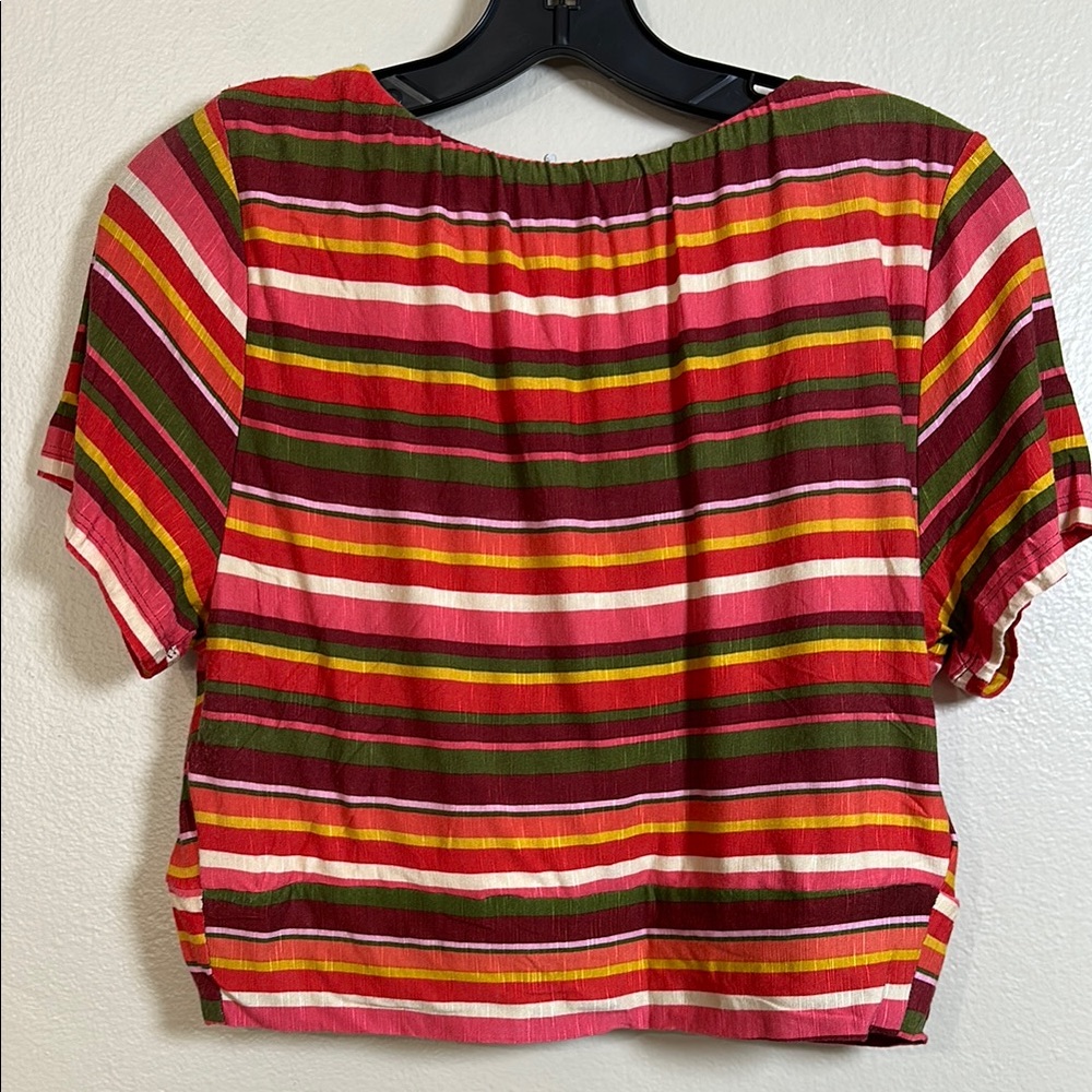 NEW BCBGeneration Striped Multicolor Button-Up‎ Top - Picture 7 of 10